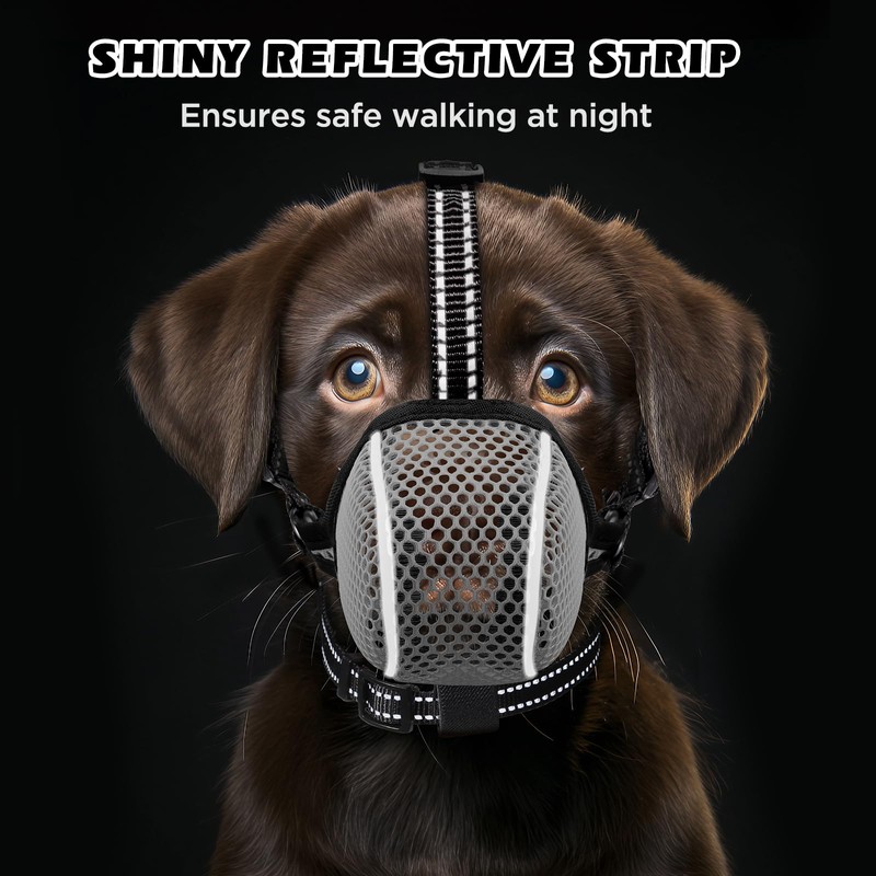 Dog Muzzle,Mesh Soft Muzzle for Small Medium Large Sized Dogs,