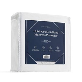 WEEKENDER Premium Commercial-Grade 5-Sided Mattress Protector-Waterproof-High Heat Dryer Proof-Reinforced Seams Twin XL, White