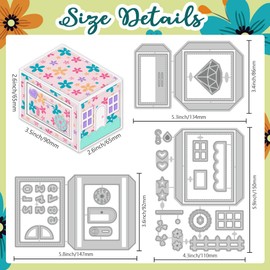 DELORIGIN 3D Cutting Dies for Lockers Cutting Dies Made of Carbon Steel Jewellery Box Scrapbooking Embossing Stencils Cutting Dies 2025 for Crafts Invitation Gift Decoration Package