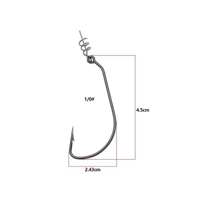 Be In Your Mind 10PCS #1/0 Offset Hook with Baitholder