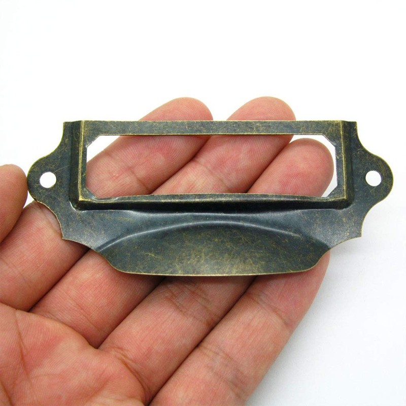 TopHomer 8Pcs Card Label Pull Handles Vintage Style Iron Pull