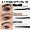 5 Pcs Dual-Sided Auto-rotate Ultra-Fine Tip Eye Brow Pencils Pack,Draws