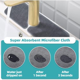 PoYang 4 Pack Kitchen Sink Splash Guard: Short Sink Faucet Mat, Super Absorbent Microfiber Sink Protectors for Kitchen Sink Mat, Machine Washable Kitchen Mat, Kitchen Sink Accessories 17.7'' x 4.7''