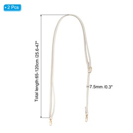 PATIKIL Leather Purse Handle Strap, 2 Pcs 26 Inch to 47 Inch Adjustable Length Handbag Strap Replacement DIY Clutch Bag Handle Strap Repair Accessories Beige