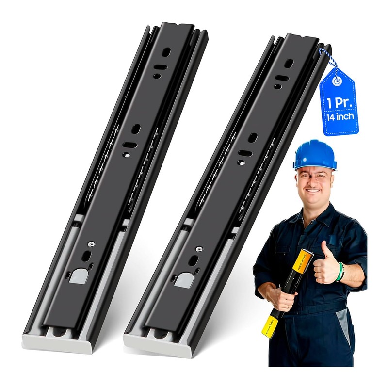 YENUO Push to Open Drawer Slides Full Extension Rail 12