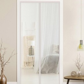 Magnetic Velcro Fine Mesh Door Mosquito Net (Large, 120x210cm) White