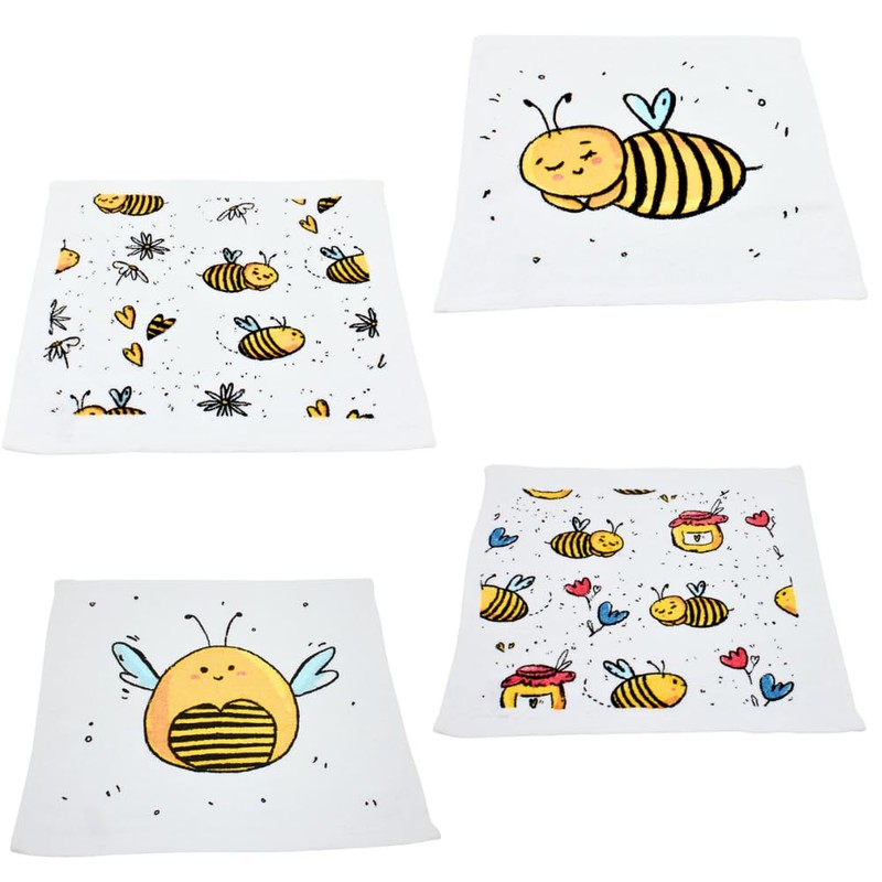 Dekohelden24 Magic Cotton Hand Towel Set of 4 Bees Size