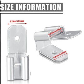 Double Piggyback Spade Connectors, 50Pcs Electrical Double Male Female Adapter, Female Male Quick Disconnect Piggyback Spade Crimp Terminals Assortment Kit,Silver