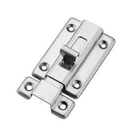 YUOIP® Door Lock Gate Bolt Stainless Steel Door Latch Gate Latch Sliding Bolt for Bathroom Door Lock Loft Hatch Catch Window Furniture Pet Gate Lock 3" (Stainless Steel Screws)