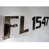 Domed 3D Boat Registration Numbers and Letters Sport Series Carbon