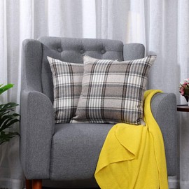 sourcing map Set of 2 Buffalo Check Plaid Throw Pillow Covers Farmhouse Decorative Square Pillow Covers for Sofa Couch Gray