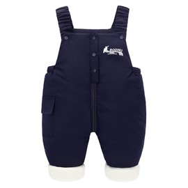 Happy Cherry Unisex Boys and Girls Ski & Snow Bib Overall Winter Snowsuit for Baby Boys Down Snow Pants Navy Blue, 6-12 Months