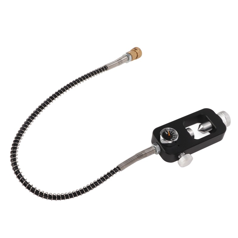 Diving Tank Refill Adapter with Gauge Hose Aluminium Alloy Durable