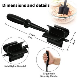 Meat Chopper, Exquisite Multifunctional Premium Heat Resistant ABS plastic Meat Chopper Tool, 5 Curve Blades Masher Non Stick Utensil, Ground Meat Masher for Hamburger Meat,Ground Beef Turkey and More