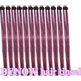 BYNOW Light Pink Color Hair Tinsel Kit 3000 Strands Fairy Hair Extensions with Tools Heat Resistant Tinsel Hair 48 Inches Sparkling Glitter Hair (48 inch, Light Pink Color 3000 Strands)