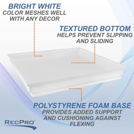 RecPro RV White Shower Pan | Camper Shower Pan (Corner Drain, 27" x 24")