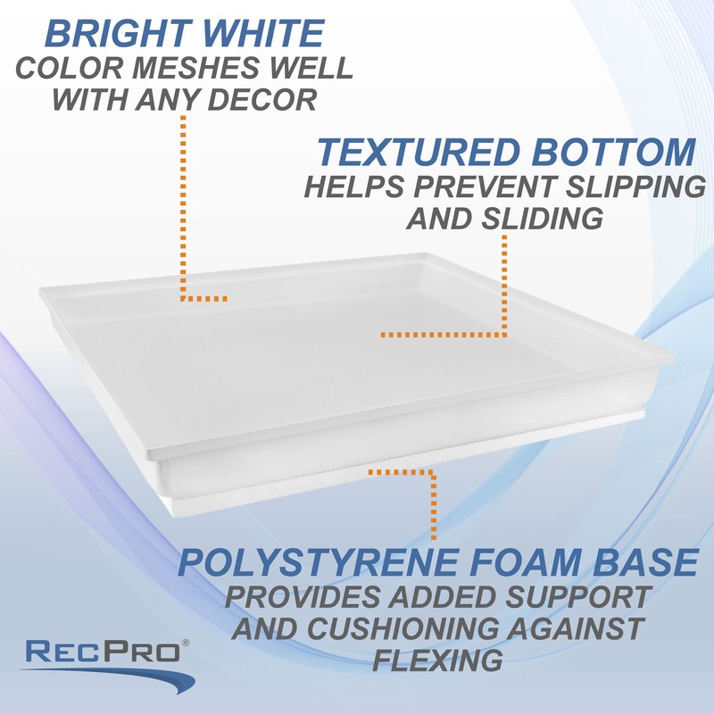 RecPro RV White Shower Pan | Camper Shower Pan (Corner