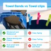 CCINEE 12 Pack Beach Towel Bands for Beach Chair, Stretchable