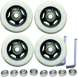 4 pcs Durable and Thick Wheels 76mm x 30mm for Shift [V1+]/Crazy Cart [V7+] and Crazy Cart XL [V3+] - Set of 2 Premium Replacement Wheels，parts W25143401048-Replace reliable parts for Krazy Kart.