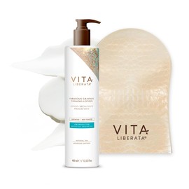 VITA LIBERATA VITA LIBERATA Fabulous Gradual Tanning Lotion 400ml & Mitt Bundle, Super Hydrating Hyaluronic Acid, Designed for Face & Body, Buildable Formula, Streak Free, Lasting Finish