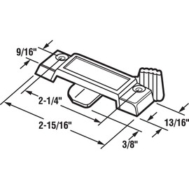 Prime-Line F 2780 Sash Lock, 2-1/4 In. Hole Centers, Fits Metal Sliding Windows, Diecast Zinc, Painted White (Single Pack)