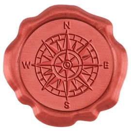 CRASPIRE 50pcs Red Wax Seal Stickers Compass Self Adhesive Wax Seal Stamp Stickers Envelope Wax Stickers for Wedding Invitation Scrapbook DIY Craft Adhesive Waxing Party Gift Wrapping