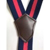 Imai Company Suspenders, S, Kids (Border), Navy Blue x Red,
