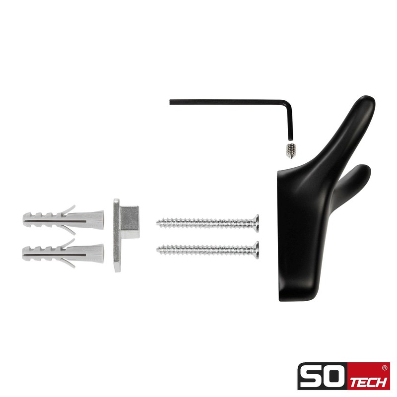 SOTECH Tora Double Hooks Matt Black 66 x 60 x