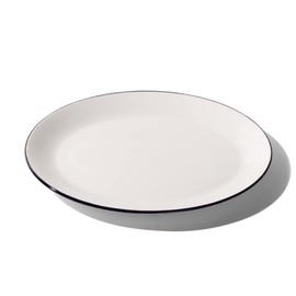 Made In Cookware - Serving Platter - White With Black Rim - Porcelain - Crafted in England