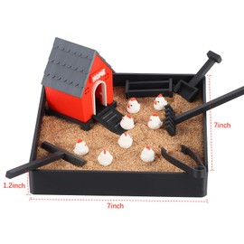 Chicken Zen Garden - 7" x 7"Beautiful Premium Zen Sand Garden Kit Decor Office Desktop Accessories for Home, Office Desk-Install as Shown in Figure 3