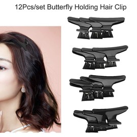 Butterfly Clips 12 Pieces Salon Hair Clip Hairdressing Clips Hairdressing Tool for Styling, Cutting, Cutting and Dyeing (Black)