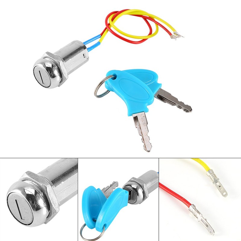 2 Wire Ignition Key Switch Lock, Keenso Motorcycle Ignition Starter