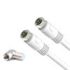 RFAdapter RG6 Coax Cable 15 feet, TV Coaxial Cable, White