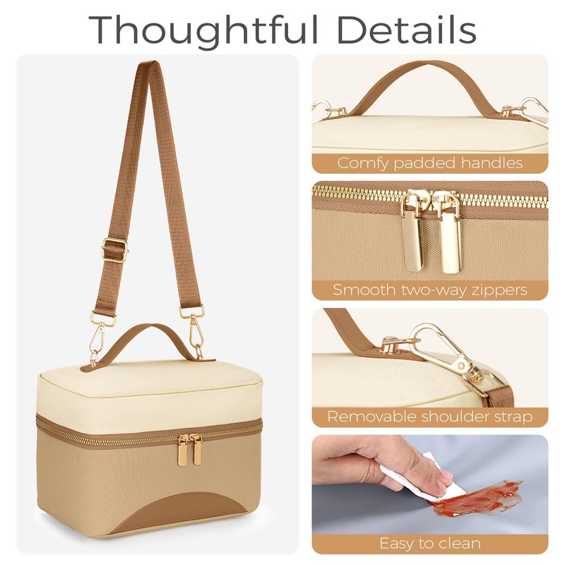 WOOMADA Insulated Lunch Bag For Women - Leakproof Adult Lunch