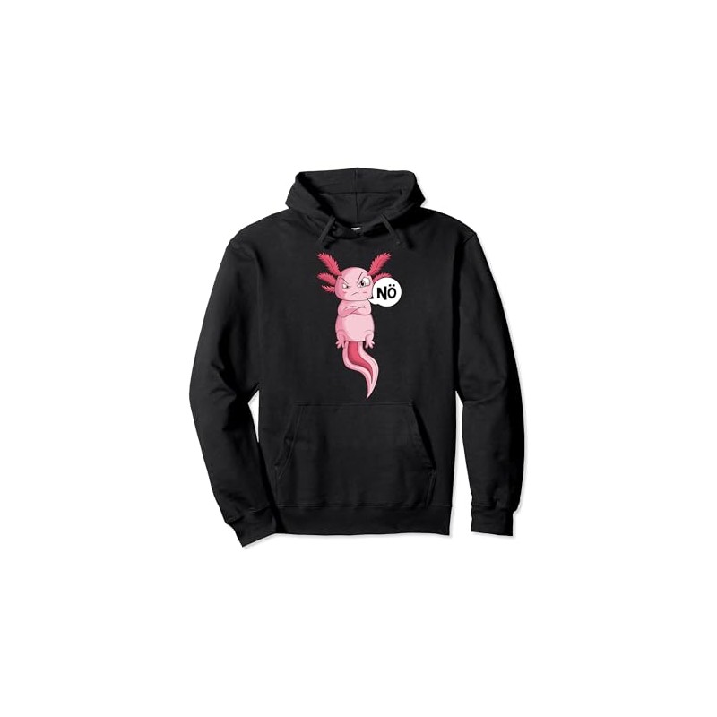 Axolotl Nö Salamander Children's Girls Boys Women Pullover Hoodie, black