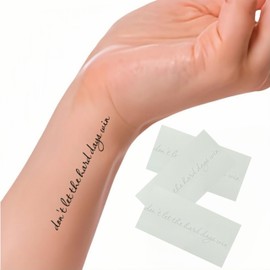 "Don't Let The Hard Days Win" Tattoo Stickers - 3 Pack Inspirational Temporary Tattoos (3"x1.5") - Motivational Quote Fake Tattoos for Women & Men - Waterproof & Long-Lasting