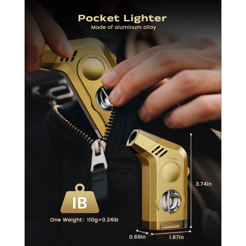 2-Pack Torch Lighters, Torch Lighter with Powerful Jet Flame, Holder,
