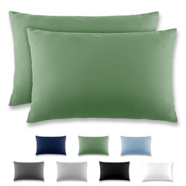 REDKEY Cushion Cover 50 x 80 cm, Set of 2 Pillowcases, Microfibre Cushion Cover for Cushions, Pillowcases with Tab Closure, 50 x 80 cm Pillow Case - Lawn Green