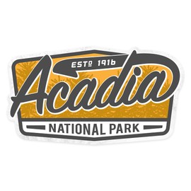 Die Cut Sticker Acadia National Park, Maine, Vintage Map, Contour Vinyl Sticker 1 to 3 inches (Waterproof Decal for Cars, Water Bottles, Laptops, Coolers), Small