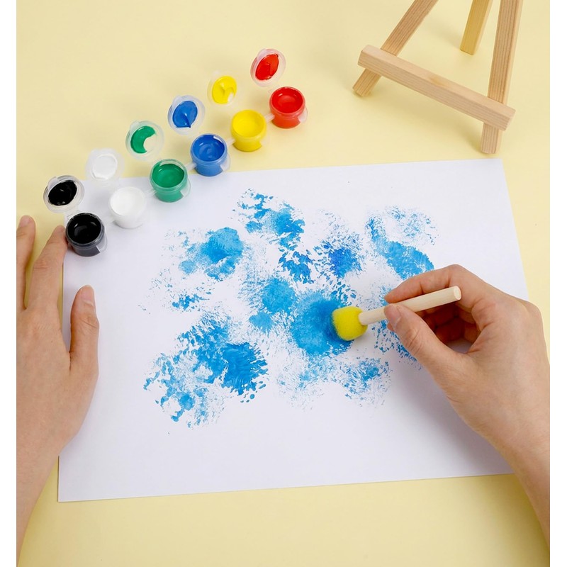 40 PCS Sponge Paint Brushes, Round Foam Art Sponges Brush