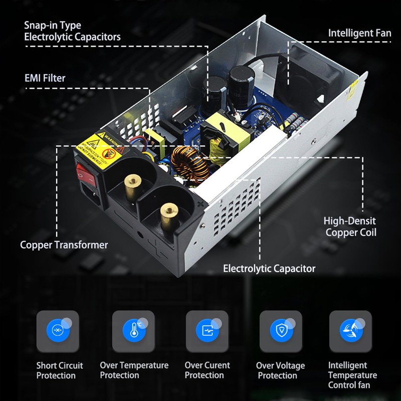 AC to DC 12V 125A 1500W Power Supply,120V to 12v