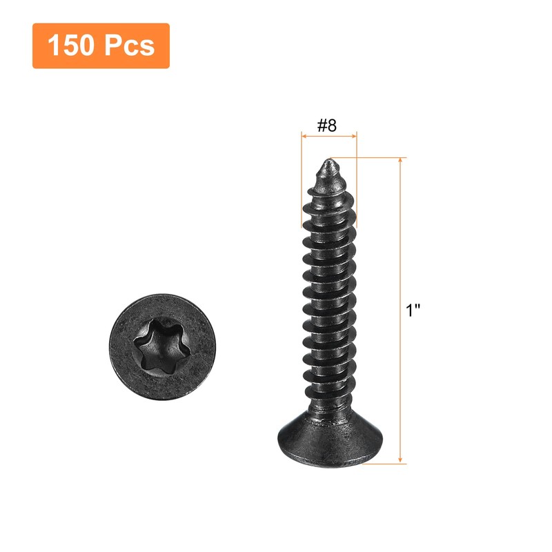 sourcing map #8 x 1-inch Flat Head Torx/Star Wood Screws,