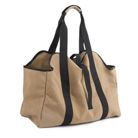 Heavy Duty Log Tote Bag ValueHall 16oz Canvas Log Carrier Tote Bag Canvas Firewood Log Carrier Wood Carrying Bag with Handles for Fireplaces, Wood Stoves and Camping Outdoor V1F04