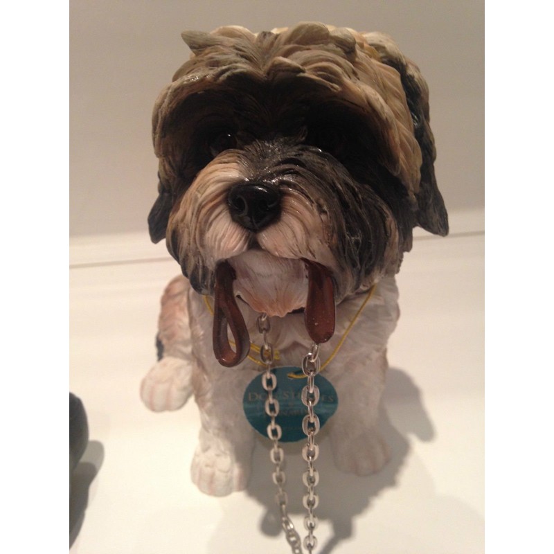 Sitting Shih Tzu Ornament Figure Figurine Model Gift Brown/White Leonardo