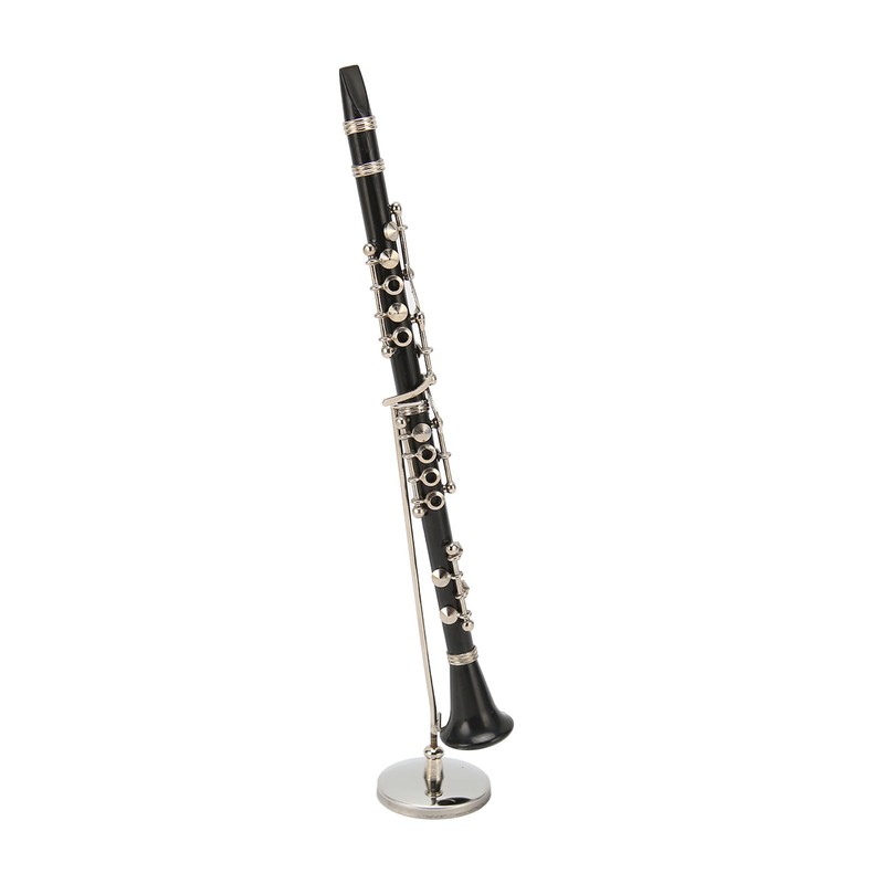 Miniature Clarinet Replica with Stand and Case Musical Instrument Model
