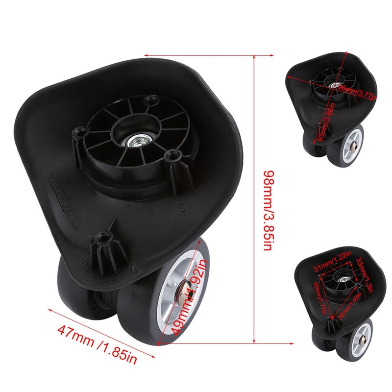 Akozon Luggage Trolley Ruote 8 cm Bagaglio 2PZ PVC Rotella