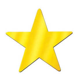 Foil Star Cutout (gold) Party Accessory  (1 count)