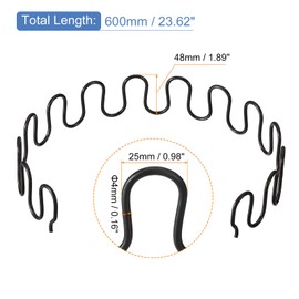 sourcing map 23.6 Inch Sofa Spring Replacement with Clips Nails Round Shape Spring Lounger Parts for Furniture Sofa Repair Fixing Chair Sag Seat Black