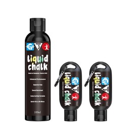 GJQ Liquid Chalk Mess-Free Gym Chalk 7’s Quick-Drying for Weightlifting, Gymnastics, Rock Climbing, Pole Dancing Sweat Resistant and Long Lasting for Stronger Hand（2 * 1.68OZ+1 * 3.38OZ）