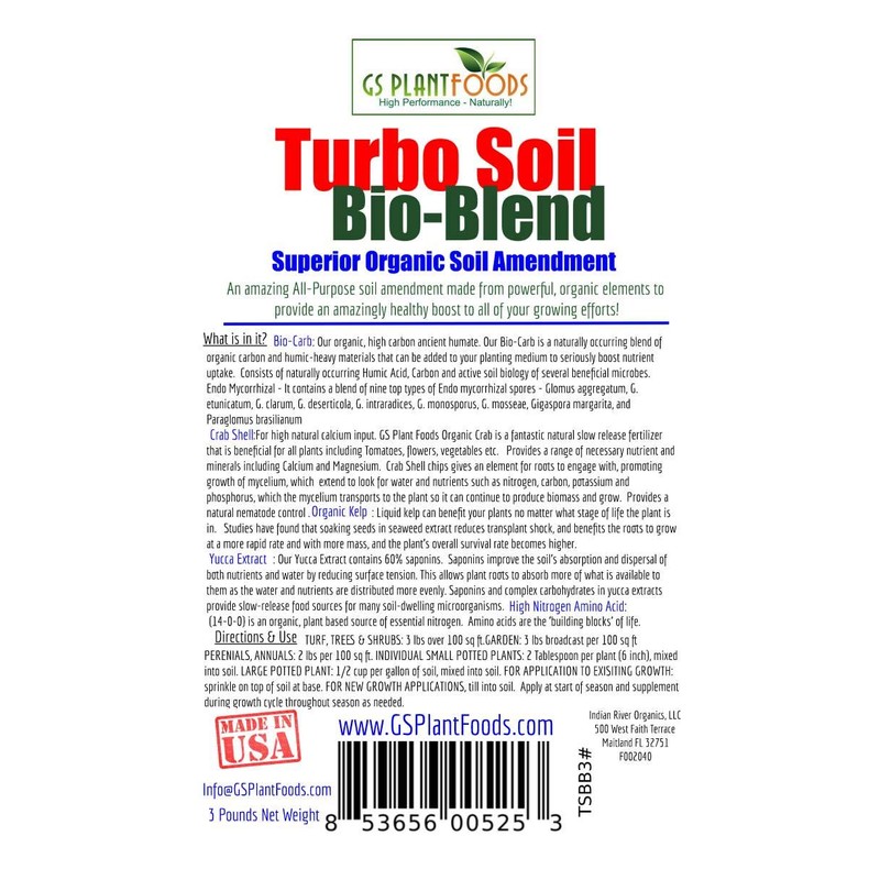 Turbo Soil Bio-Blend, Superior Organic Soil Amendment